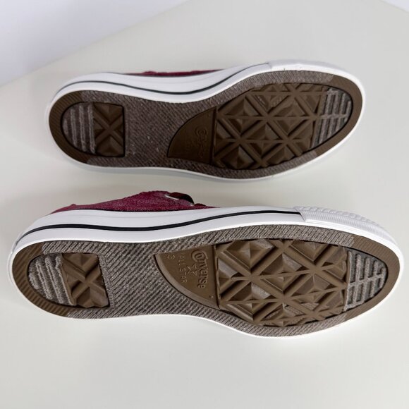 NWOT Converse All Star Shoes Womens 5‎ Maroon Silver Metallic Low Top Sneakers - Picture 2 of 5
